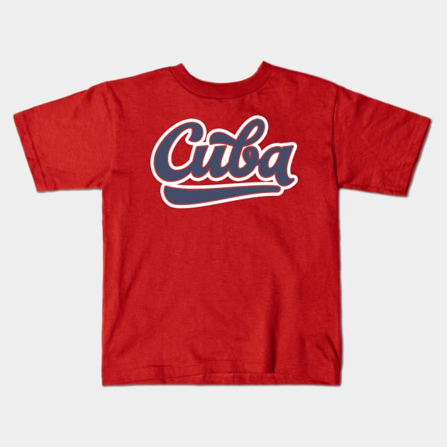 Cuba Swirl Typography Kids T-Shirt by JunkyDotCom